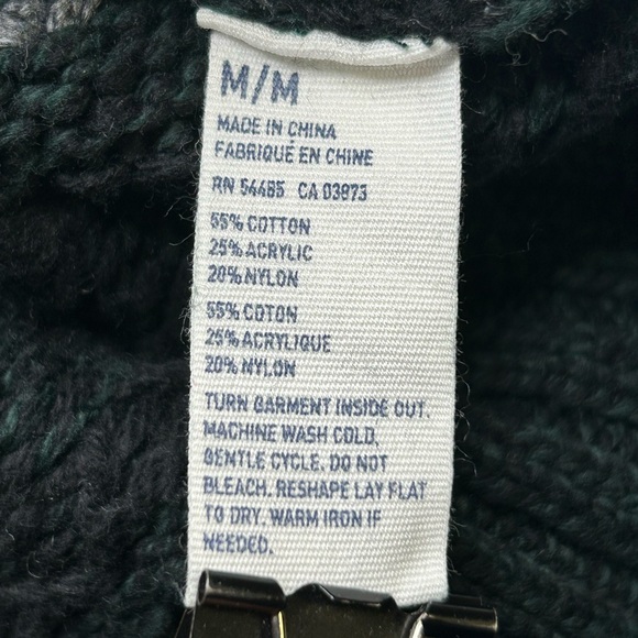 American‎ Eagle Green Geometric Shawl Collar Heavy Sweater Size Medium Athletic - Picture 11 of 13